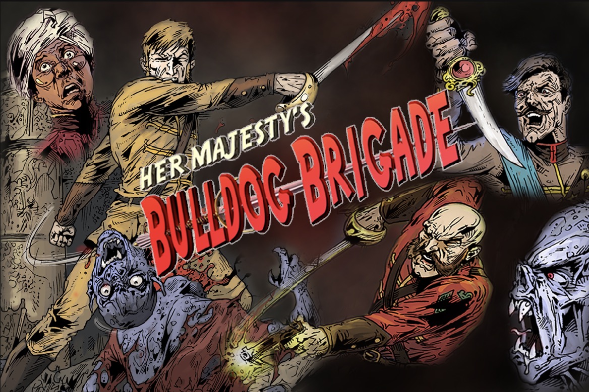 Her Majesty’s Bulldog Brigade artwork showing the Brigade fighting a supernatural enemy